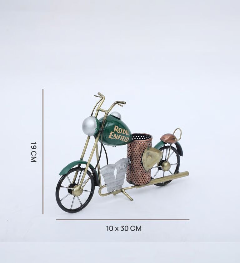 Bike 3'' Green Iron Pen Stand