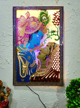 Decorative Multicolour Radha Krishna Fram Led