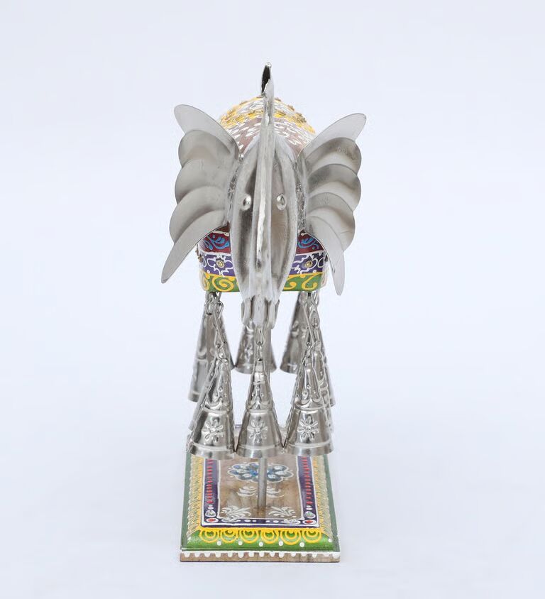Bell Elephant Multicolour Wooden Figurines
