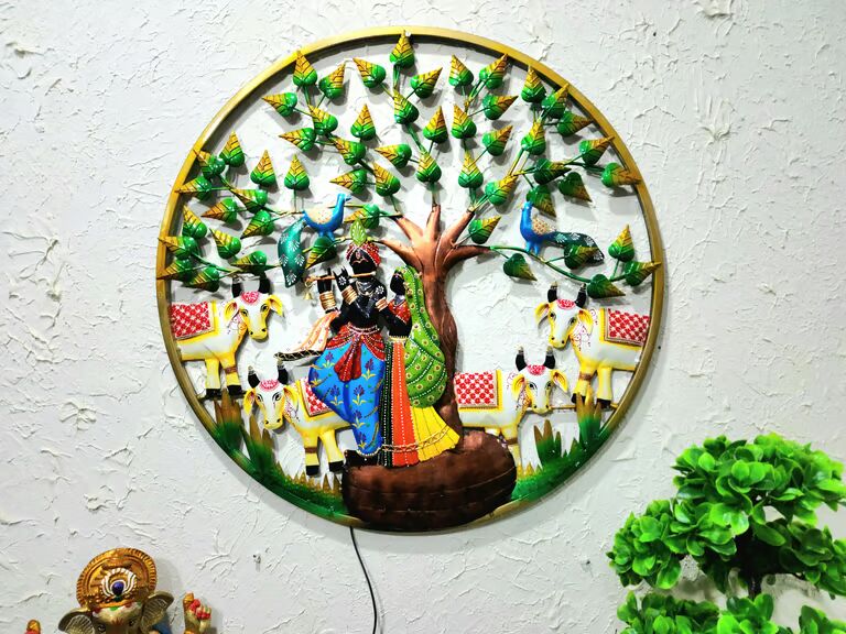 WALL DECOR RADHY KRISHNA LED RING PANEL