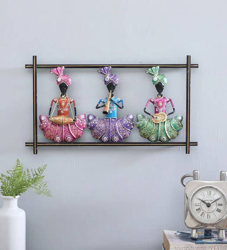 Decorative Safa Panel Horizantal Multicolour Metal Wall Art