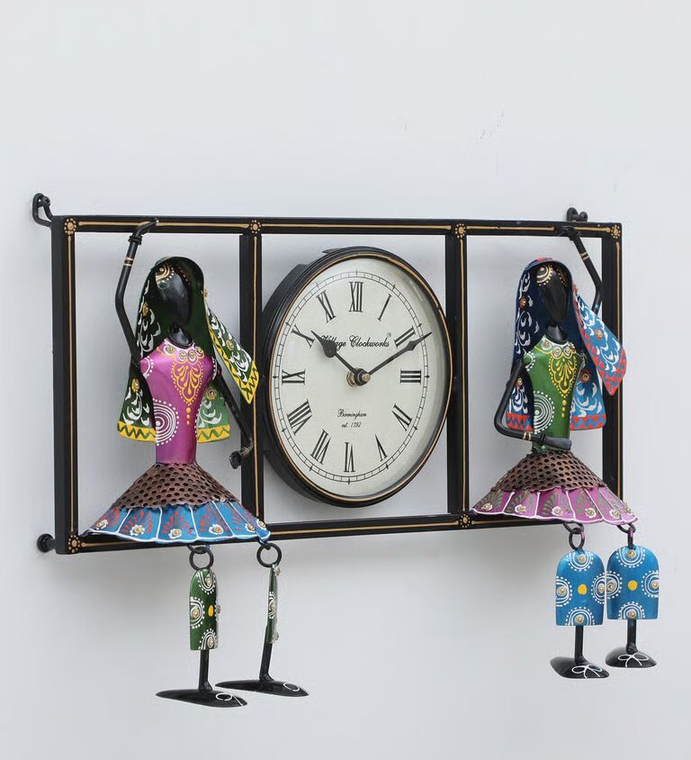 Kal Baliya Multicolour Iron Wall Clock