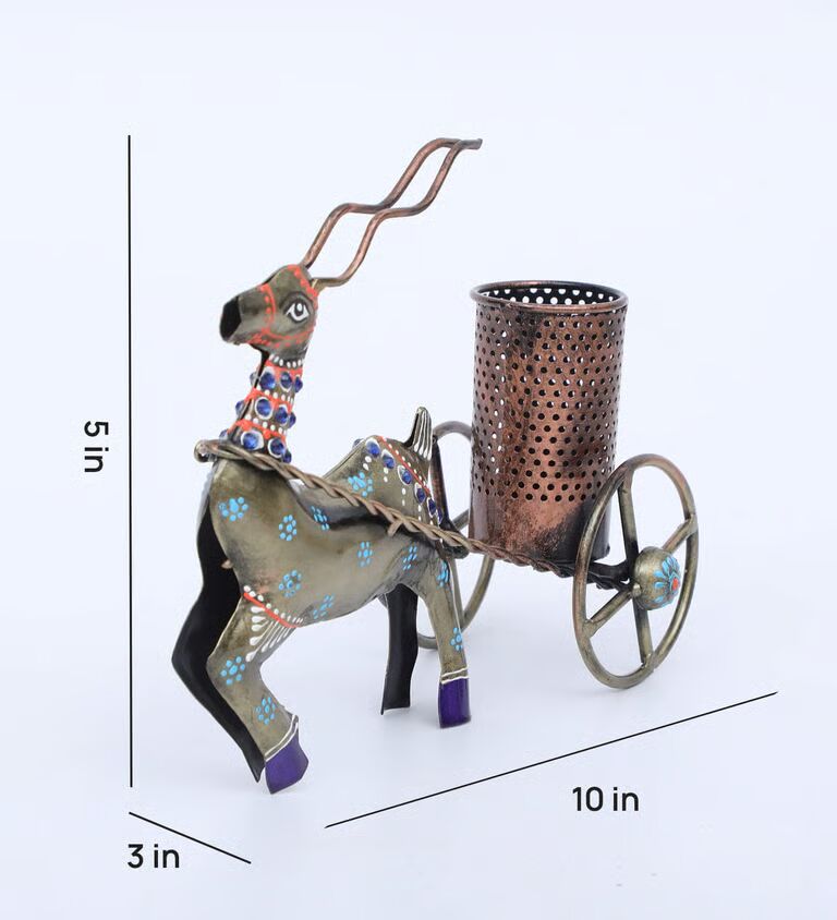 Deer Multicolour Metal Pen Stand