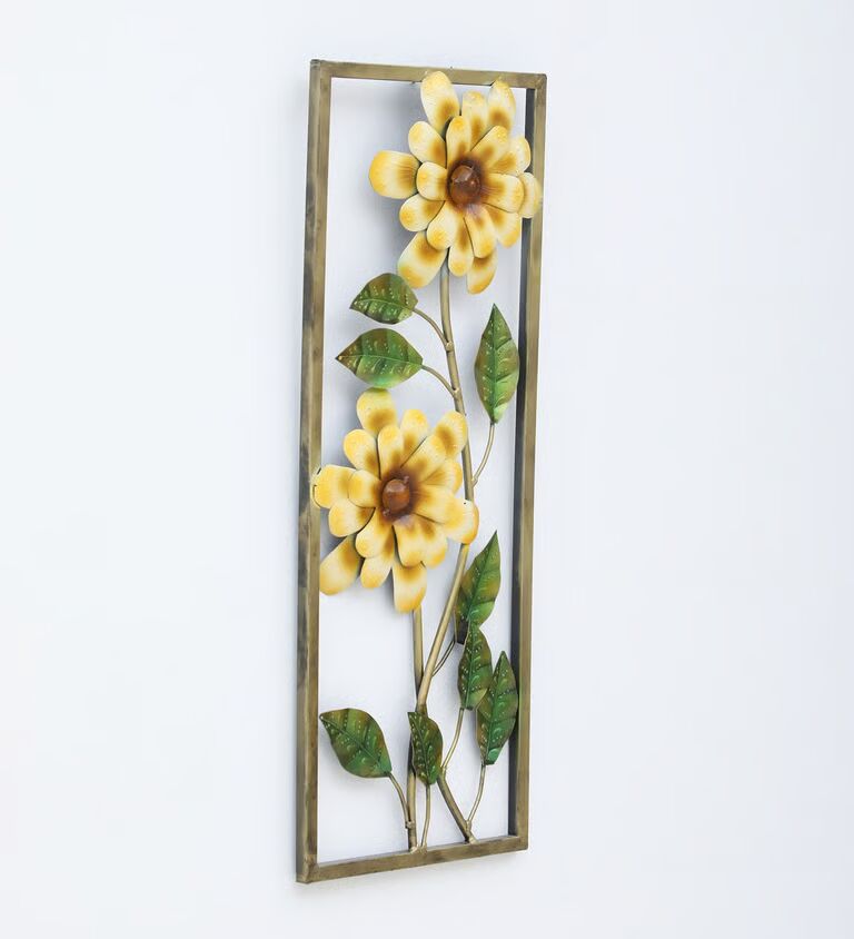 Decorative Flower Fram Multicolour Iron Wall Art