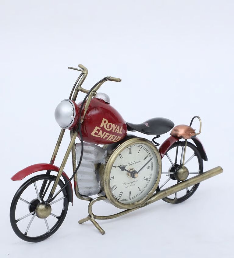 Bike 3'' Red Iron Table Clock