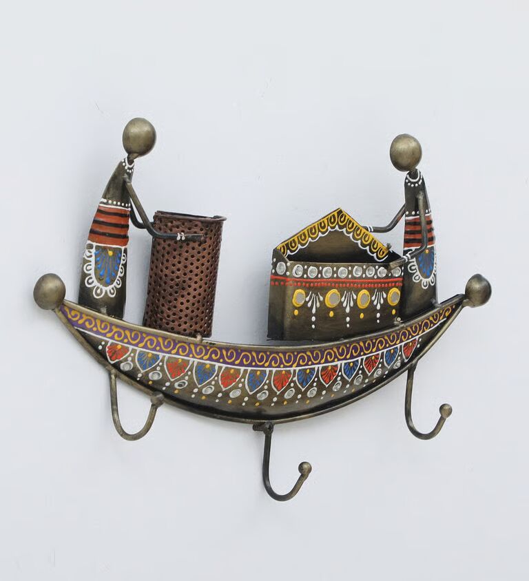 Boat Multicolour Iron Key Holder
