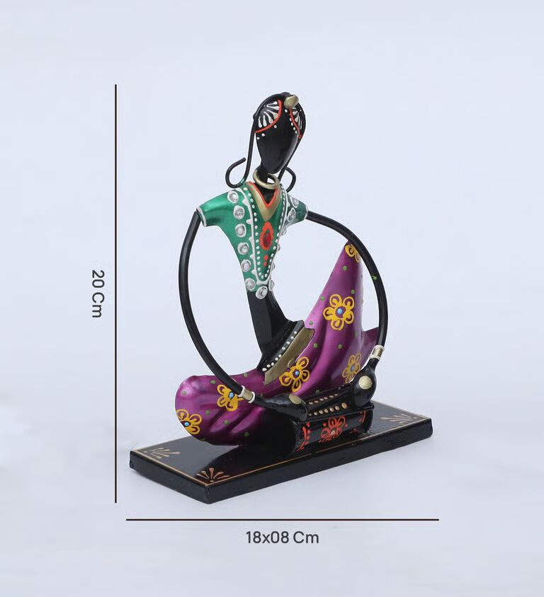 Lady Gagra Doll Set Of 3 Multicolour Iron Figurines