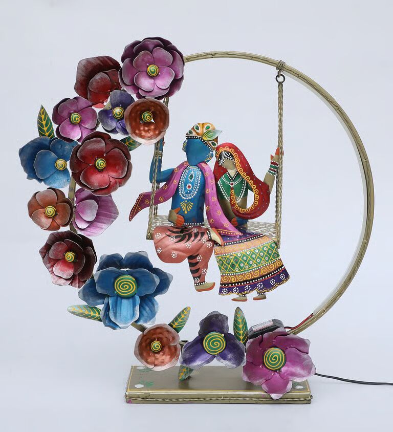 Krishna Jula 24 Inch Multicolour Iron Idol