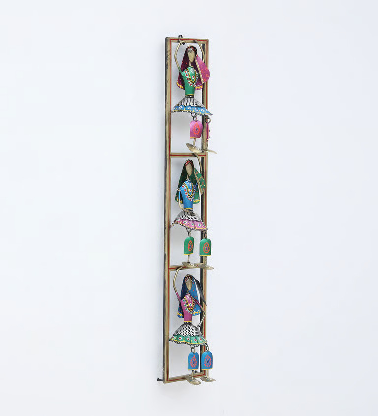 Decorative Kalbaliya Lady Multicolour Metal Wall Art