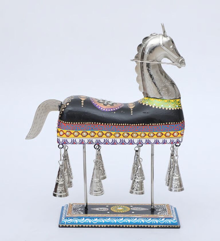 Bell Horse Multicolour Wooden Figurines