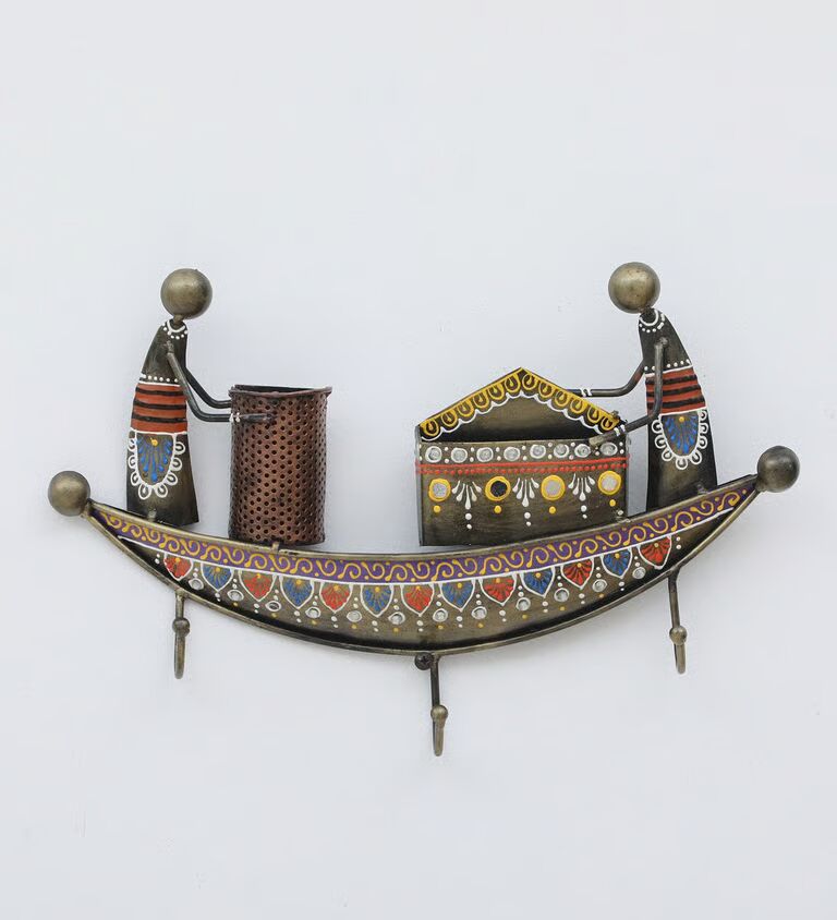 Boat Multicolour Iron Key Holder