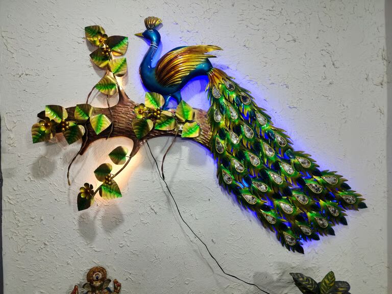 Decorative Multicolour Peacock wall led