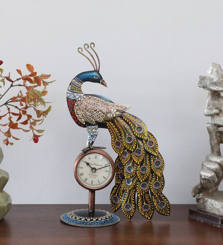 Decorative Peacock Clock