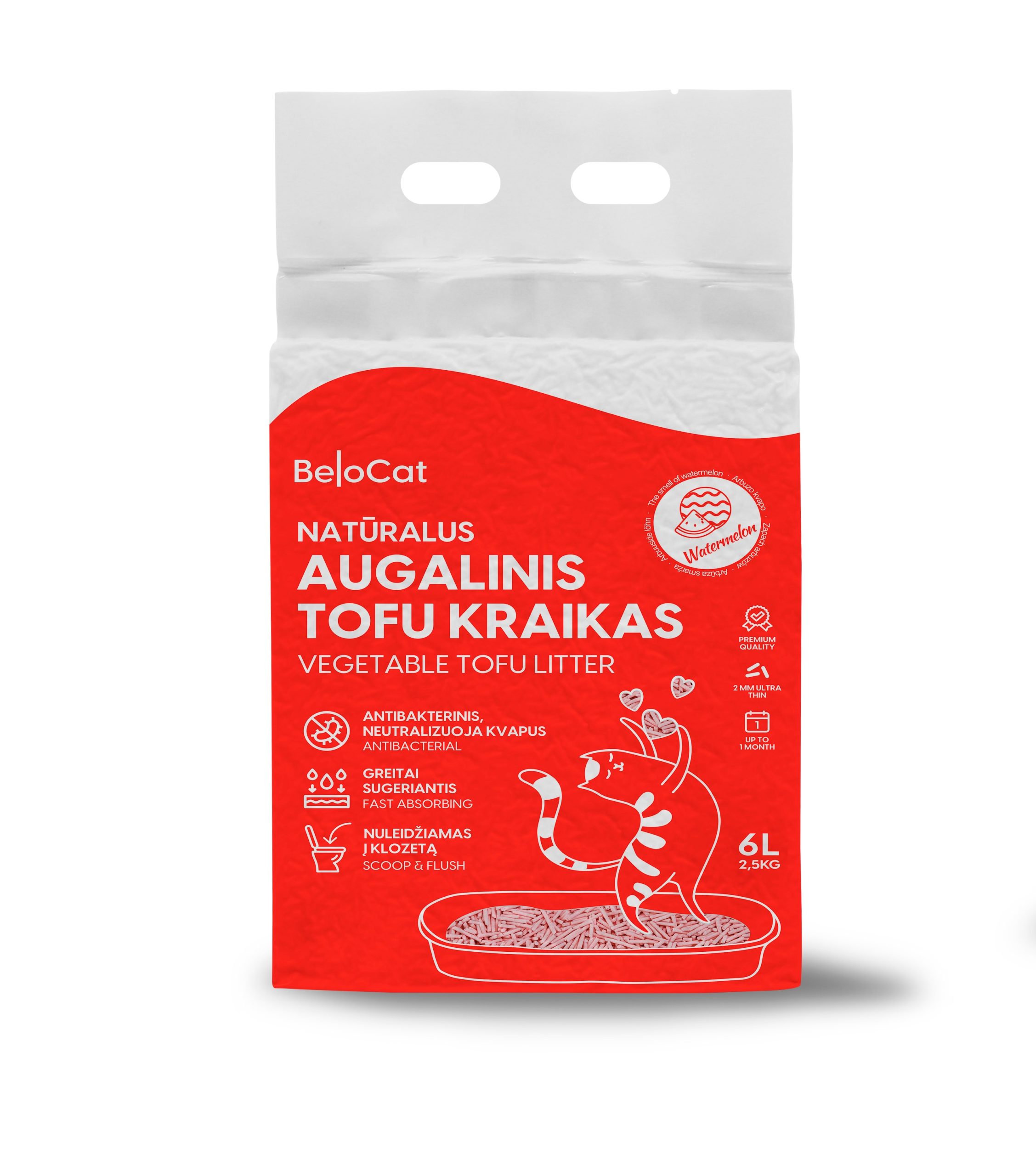 KAČIŲ KRAIKAS „Belocat” TOFU-6L/2,5Kg., (Watermelon)