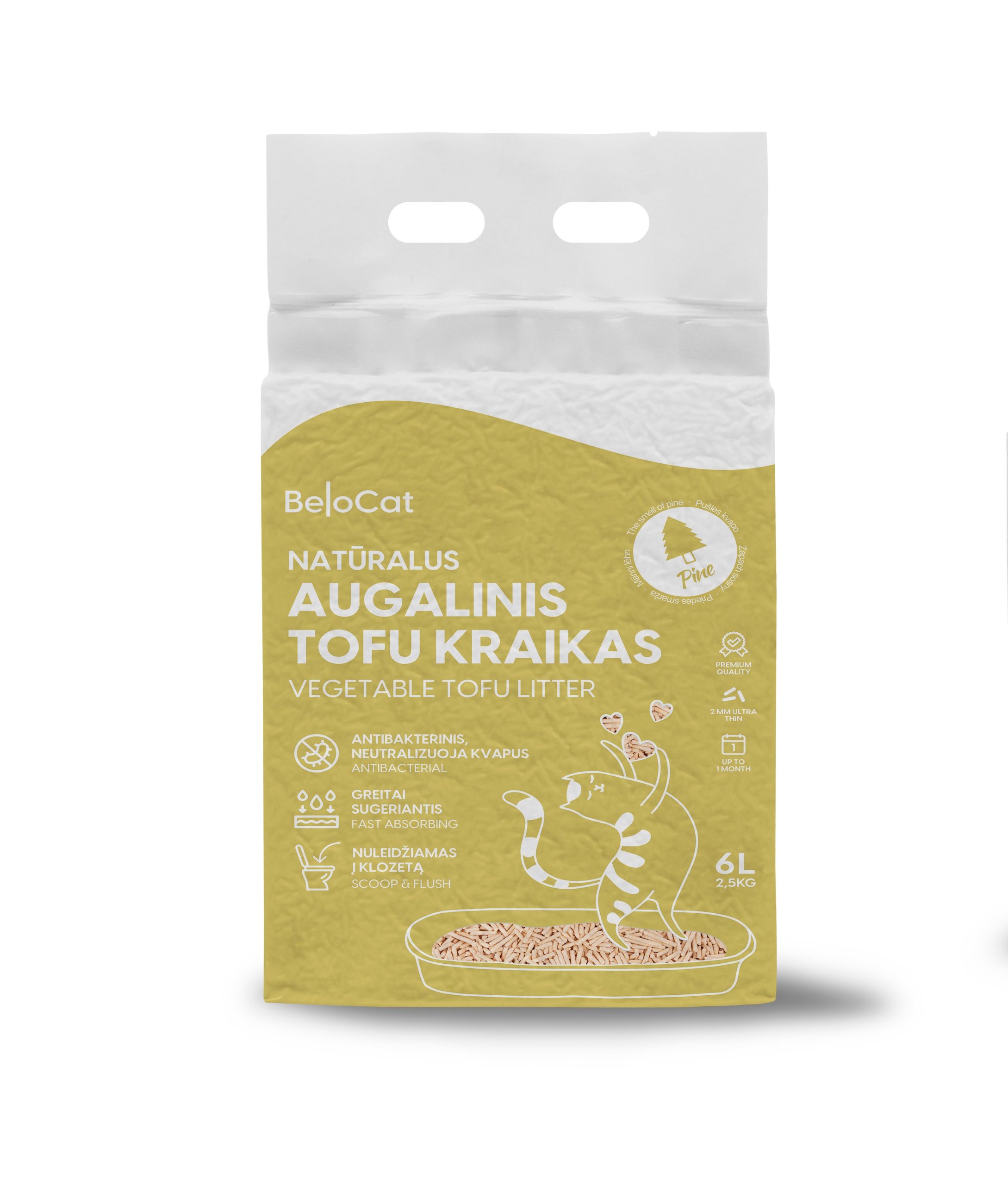 KAČIŲ KRAIKAS „Belocat” TOFU-6L/2,5Kg., (Pine trees) 