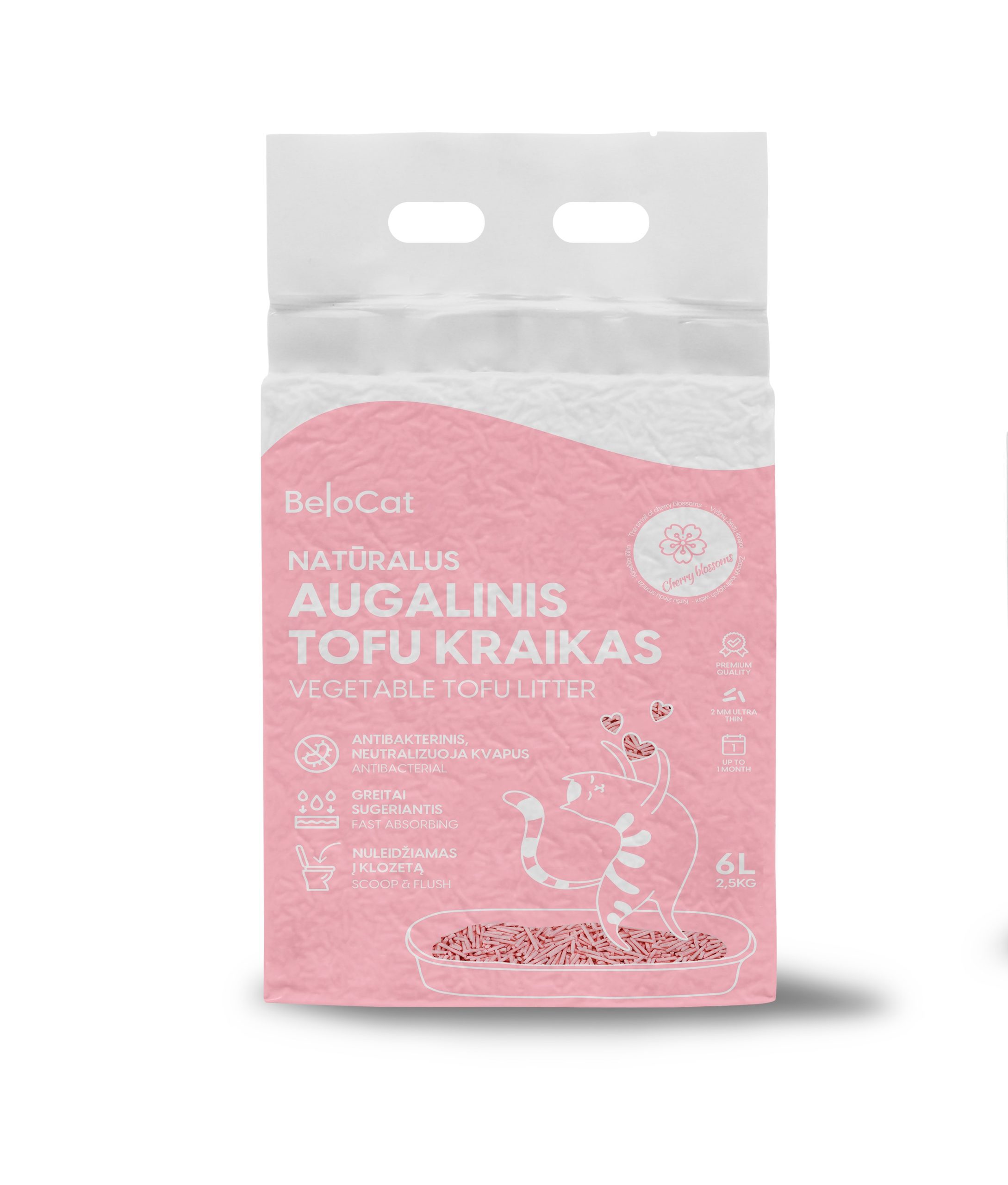 KAČIŲ KRAIKAS „Belocat” TOFU-6L/2,5Kg., (Cherry blossom) 