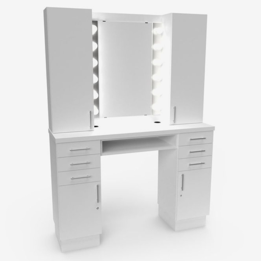Makeup Vanity Table with Lighted Mirror