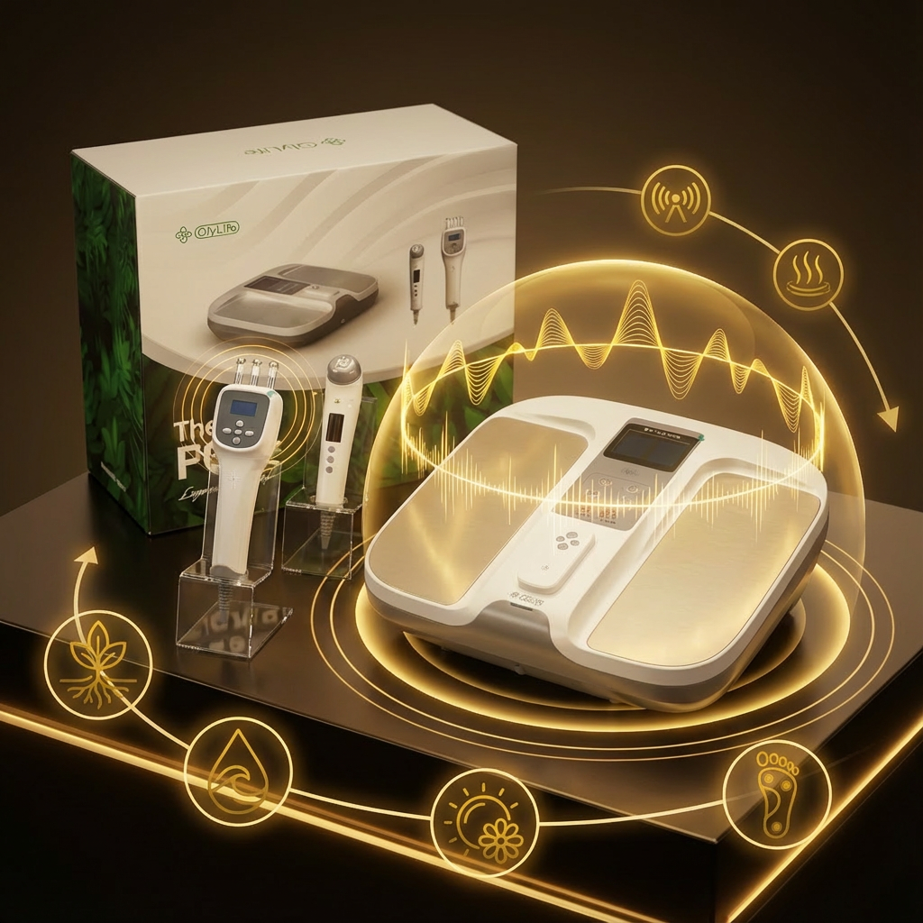 OlyLife P90 Plus + Tera Machine – Ultimate PEMF & Terahertz Wellness System with Anti-Aging Beauty & Revitaluxe Massager