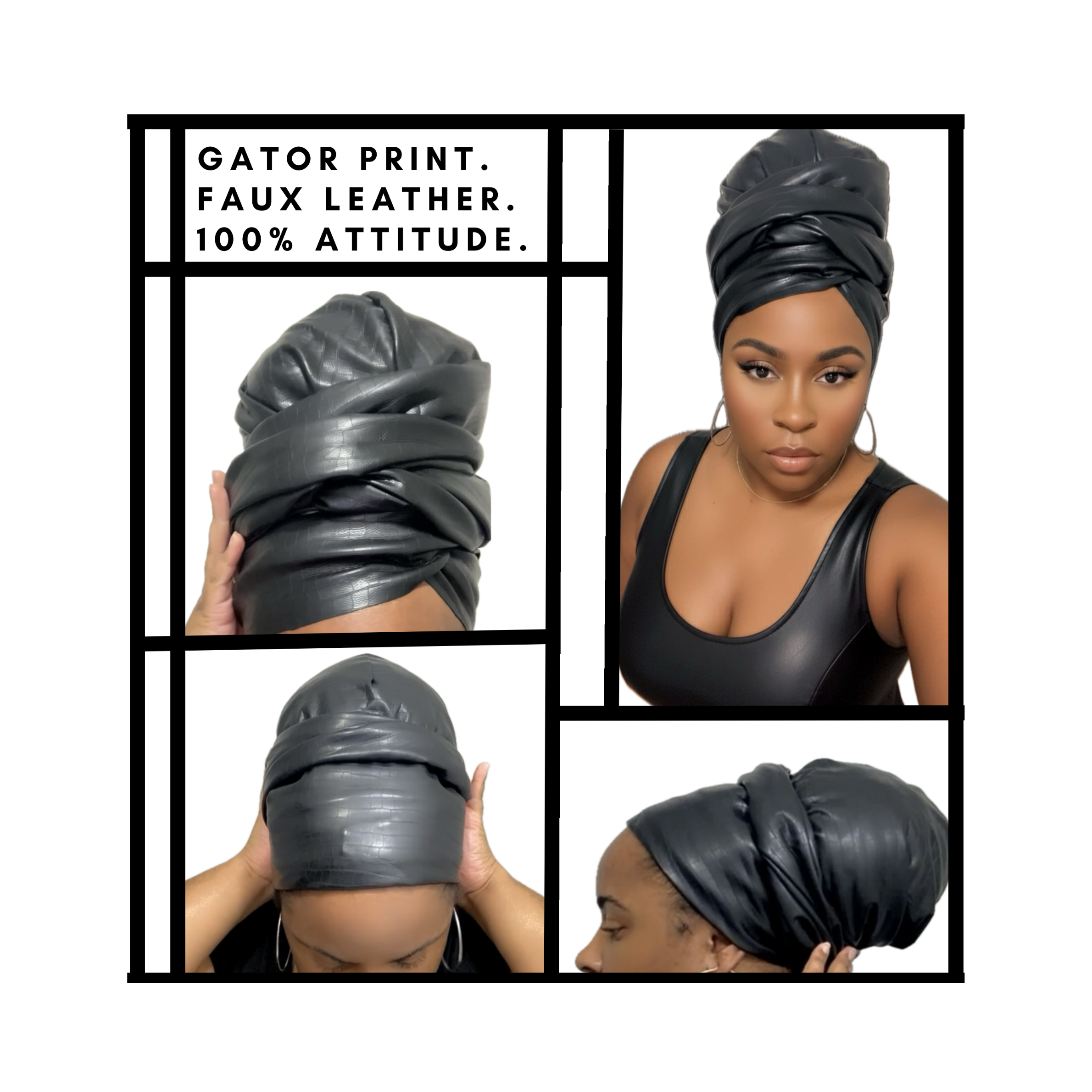 GATOR PRINT FAUX LEATHER SILHOUETTE