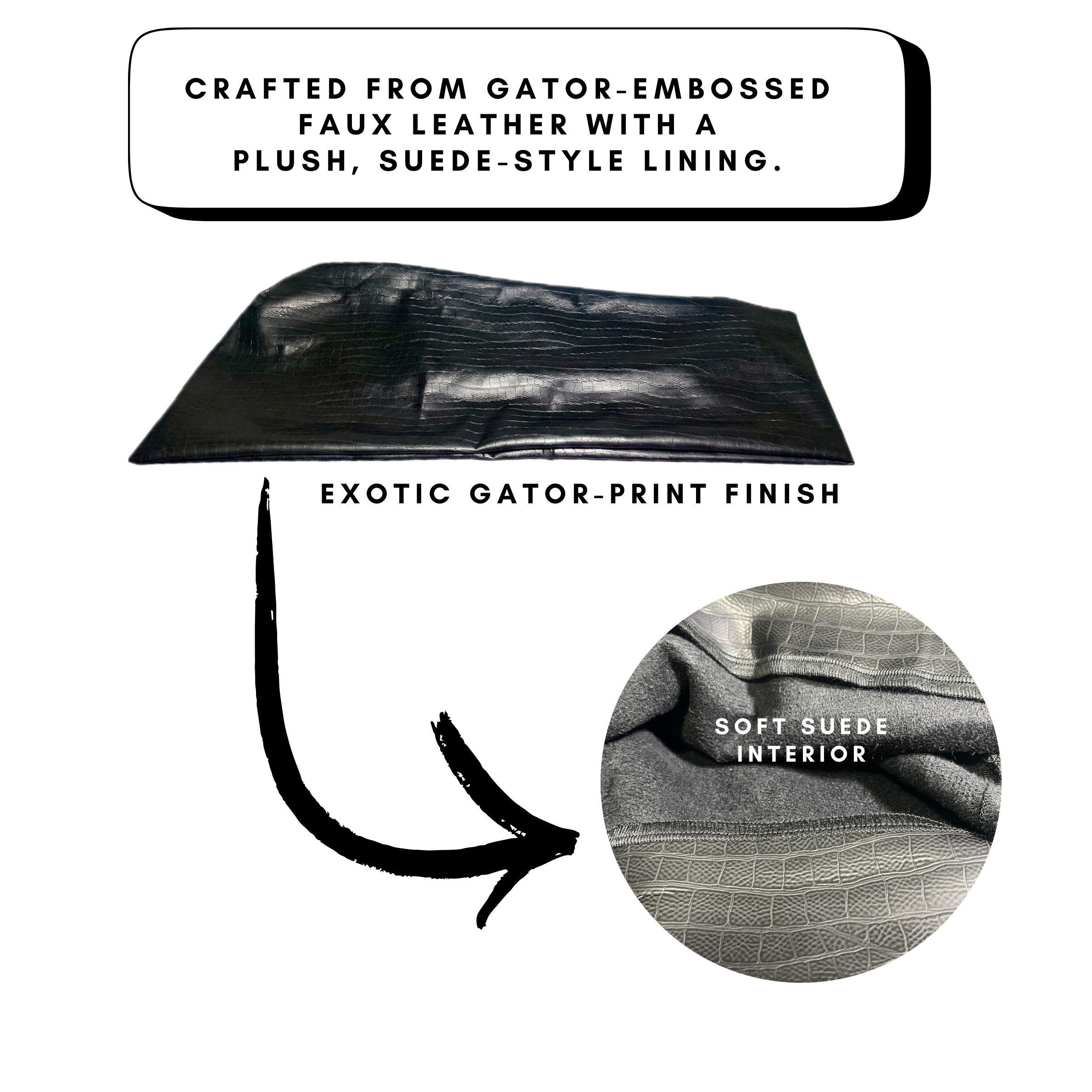 GATOR PRINT FAUX LEATHER SILHOUETTE