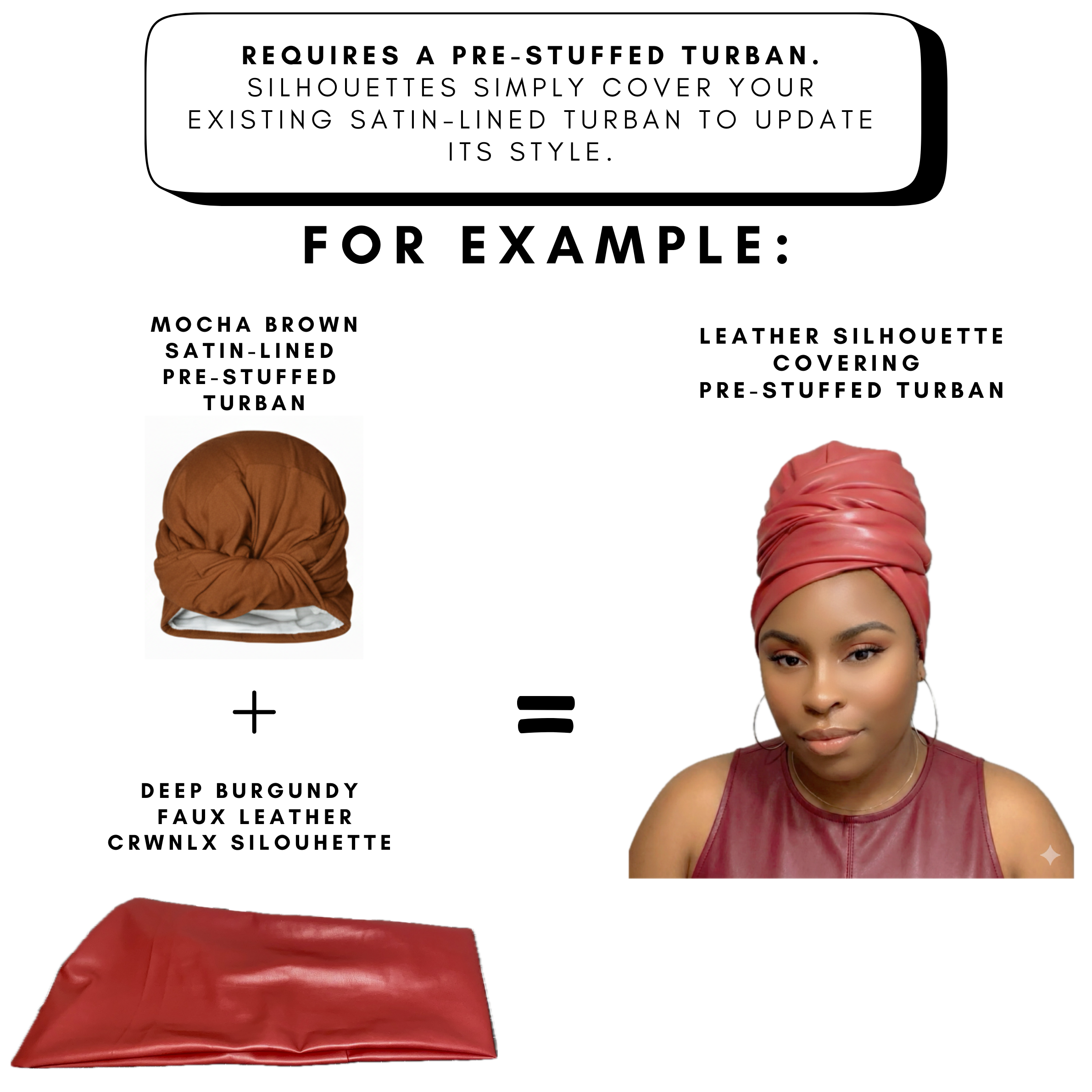 DEEP BURGUNDY FAUX LEATHER SILHOUETTE