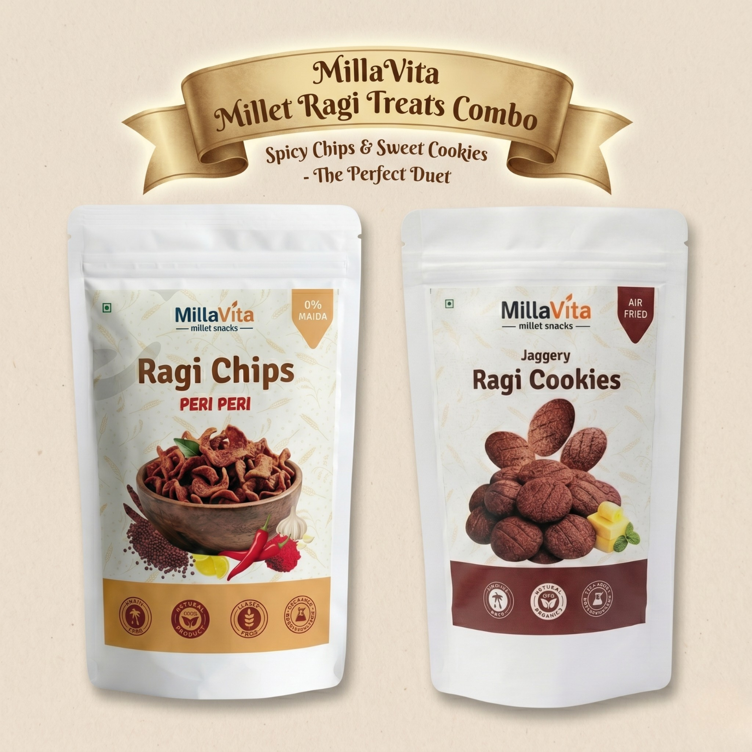 Combo Pack - Ragi Chips (110g) & Ragi Cookies (110g)