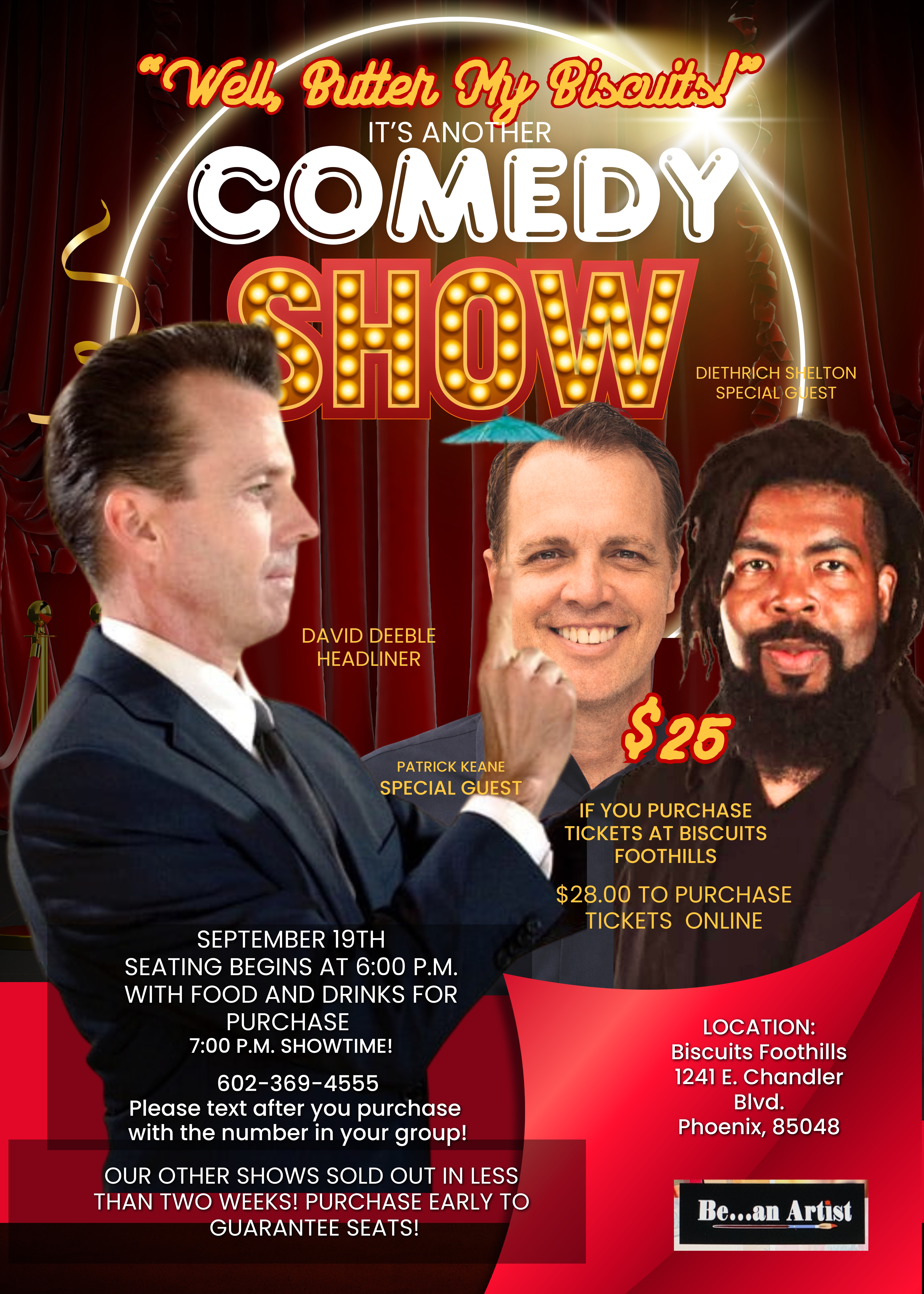 Biscuits Foothills Comedy Show Ticket Sept. 19