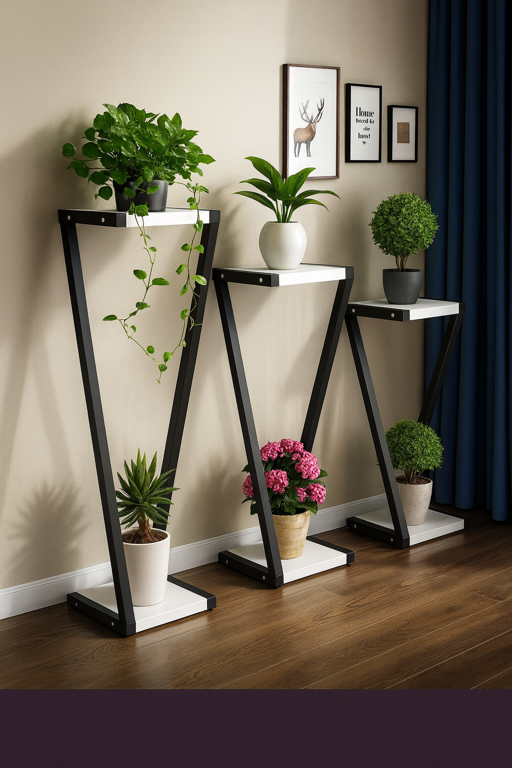 Juego de estanterías para plantas