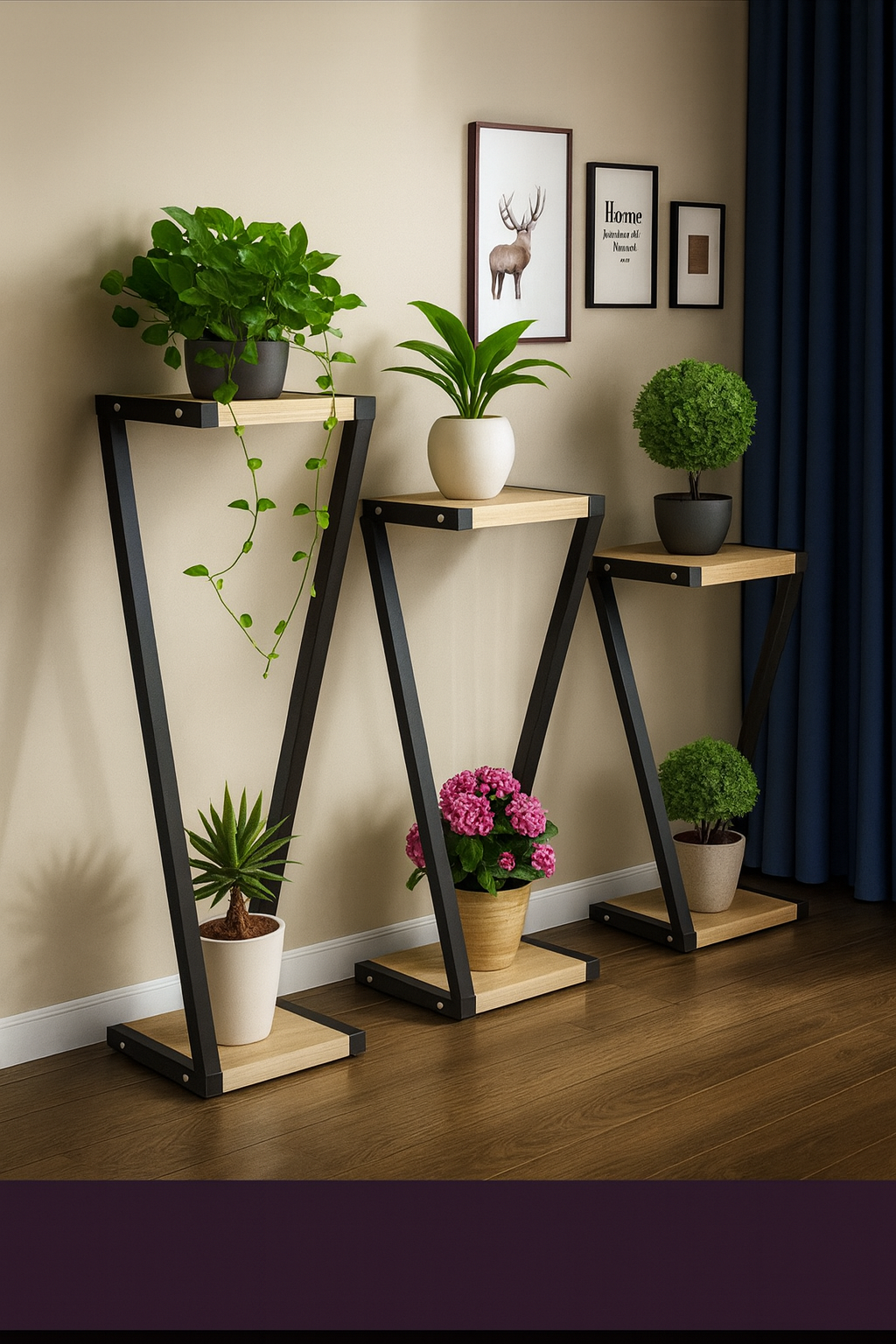 Juego de estanterías para plantas