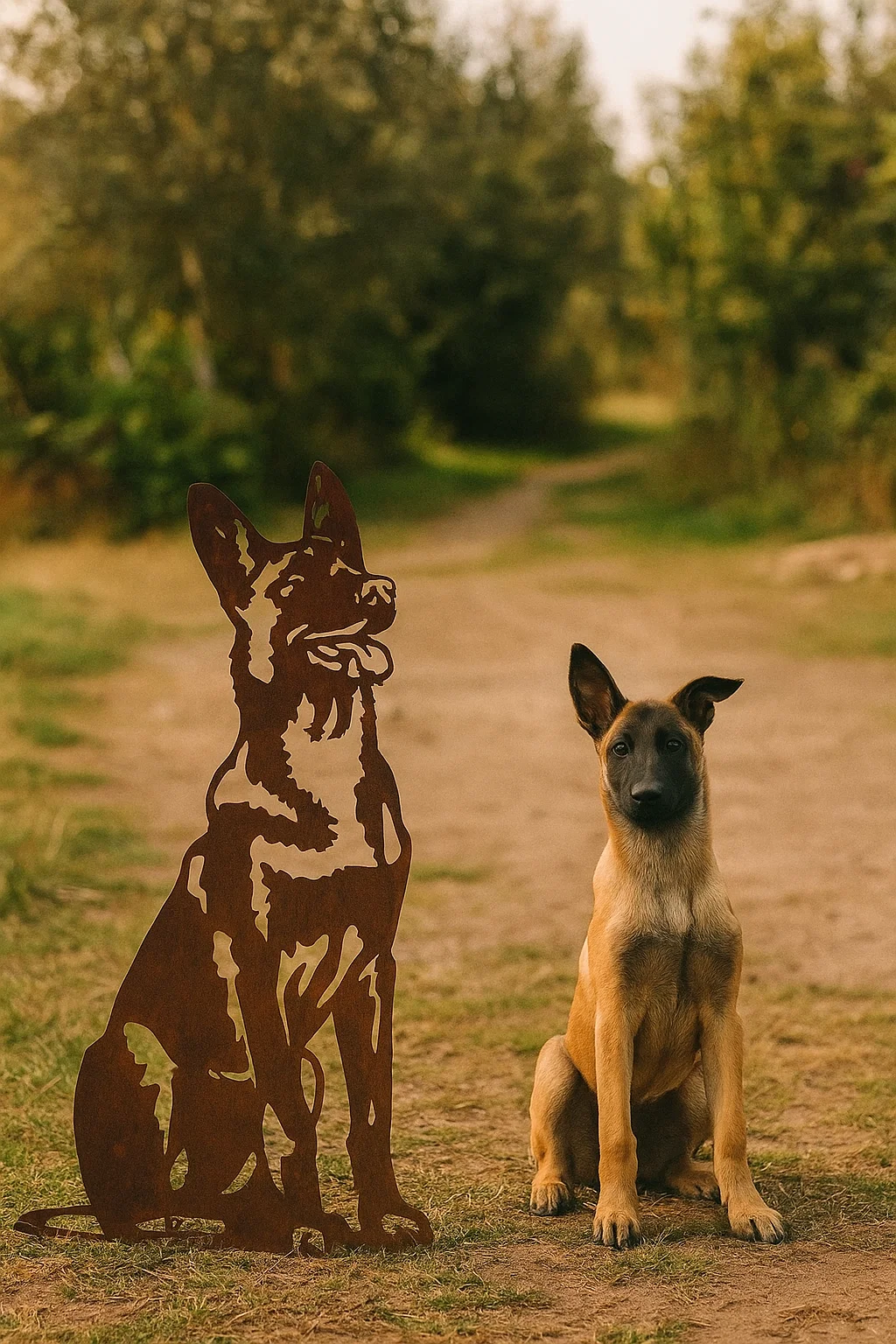 Malinois - statue de jardin - 87x43