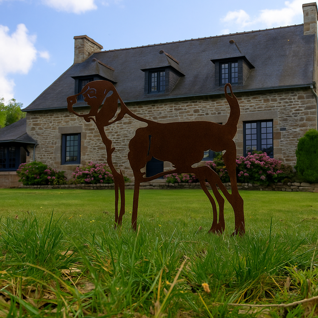 Beagle - statue de jardin - 60x49