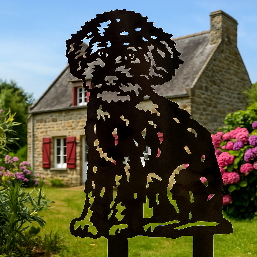 Caniche - statue de jardin - 45x32