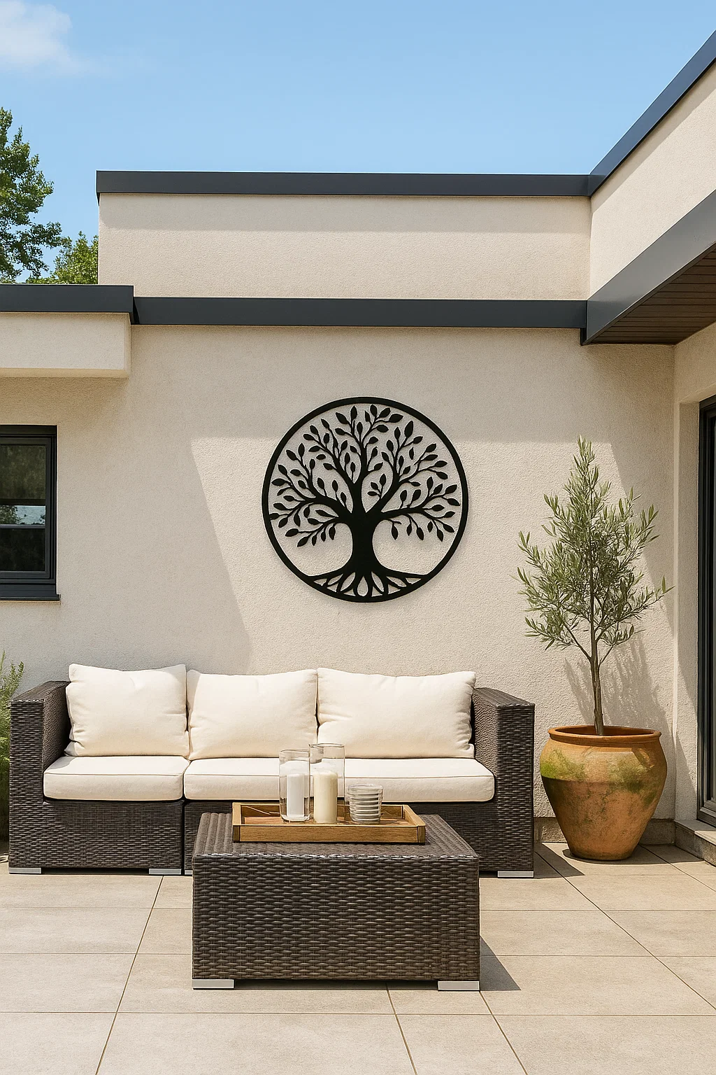 Décoration murale métal - Arbre de vie rond