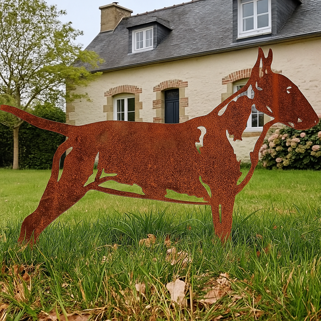Bull terrier - statue de jardin - 78x58