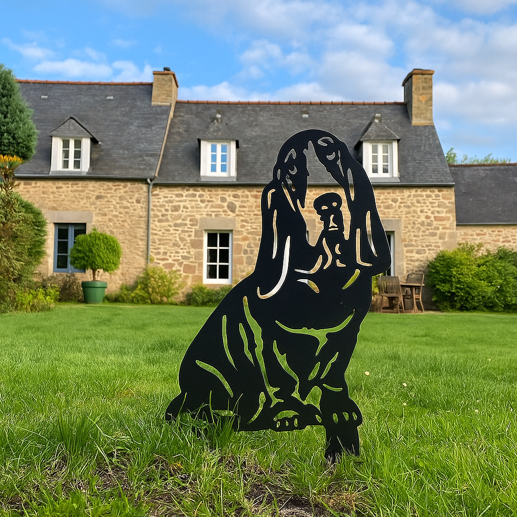 Basset - statue de jardin - 59x45