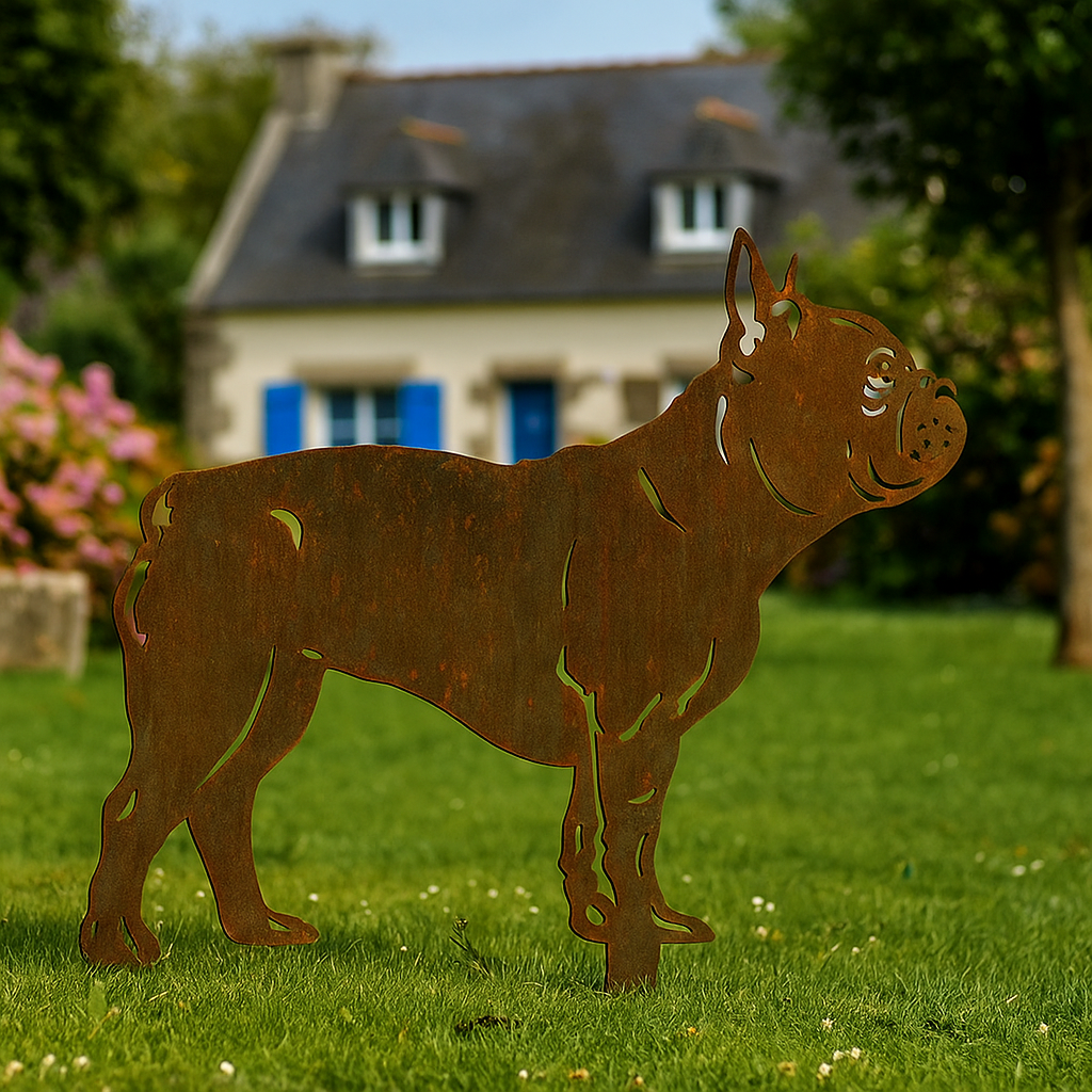 Bouledogue français - statue de jardin - 54x42