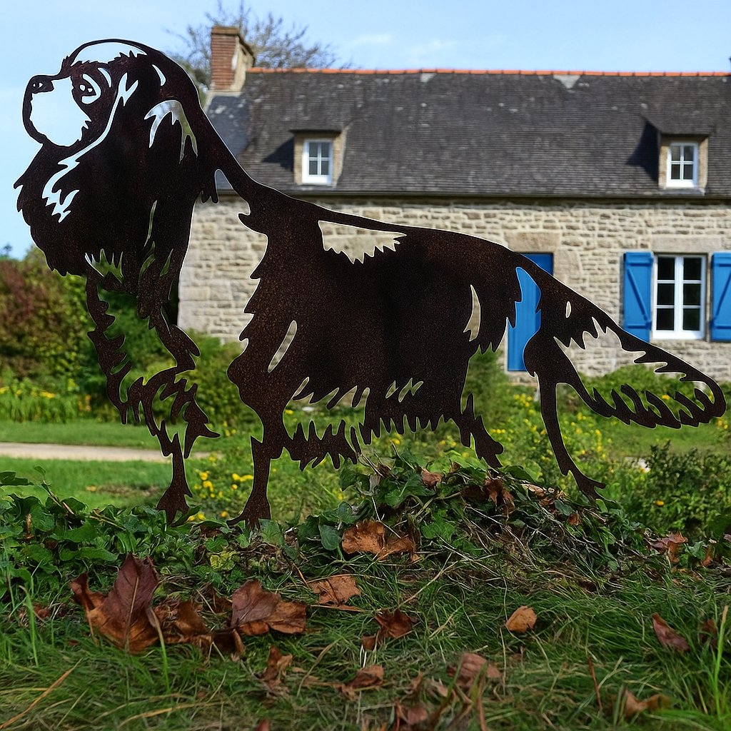 Cavalier king charles - statue de jardin - 64x40