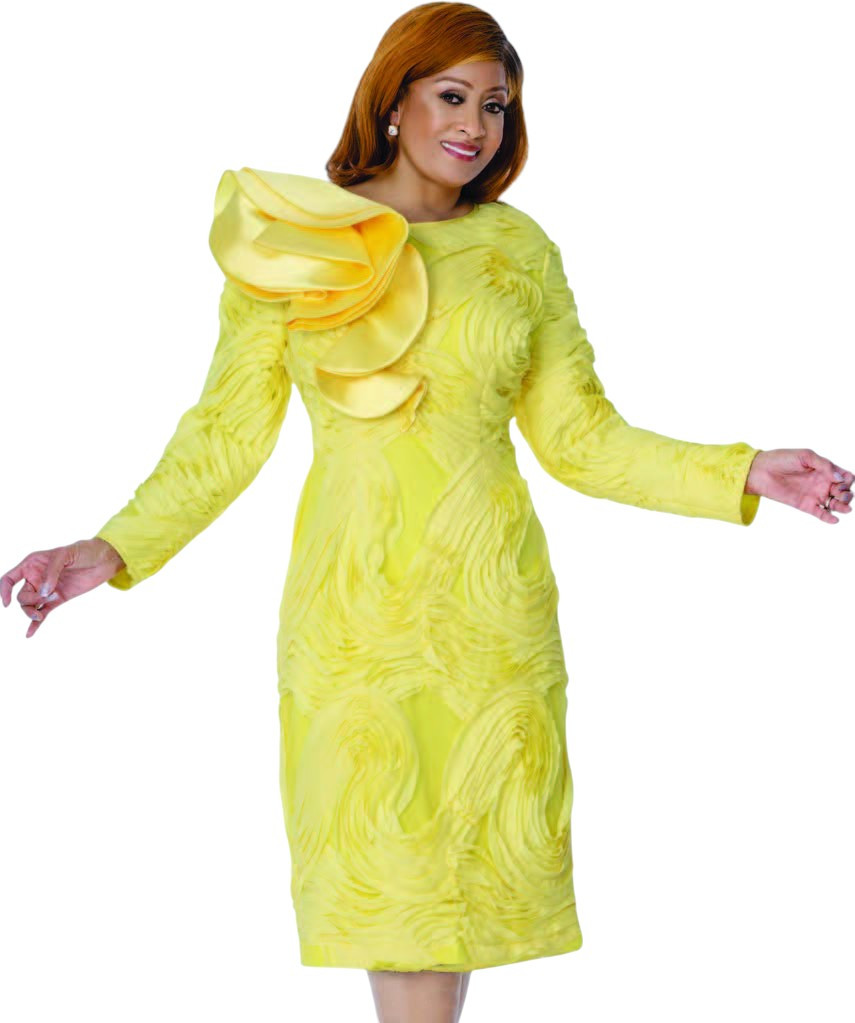 Elegant Yellow Ruffle Dress