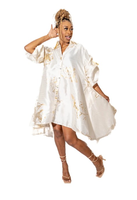 Grice & Grace Asymmetric Shirt Dress