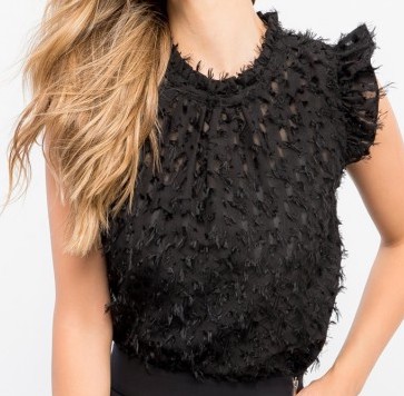 Textured Black Blouse