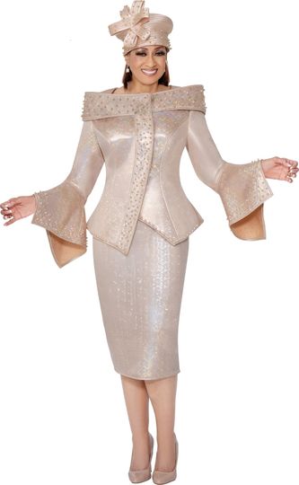 Elegant Champagne Church Suit