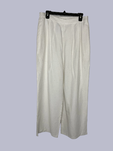 Ivory Wide-Leg Linen Pants