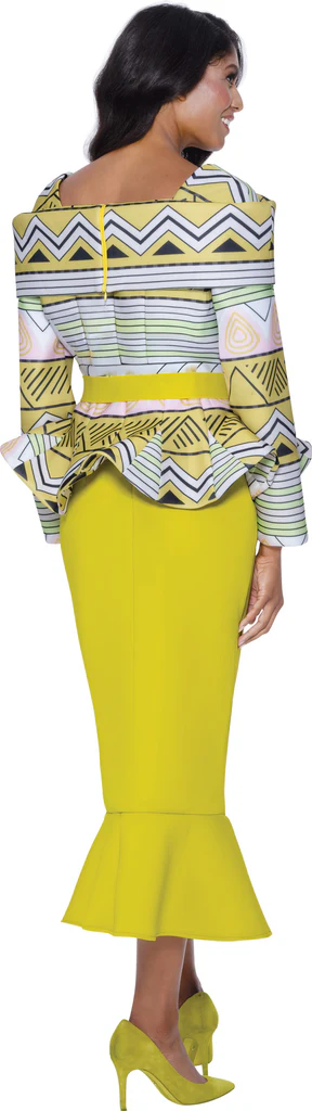 Geometric Peplum Skirt Set