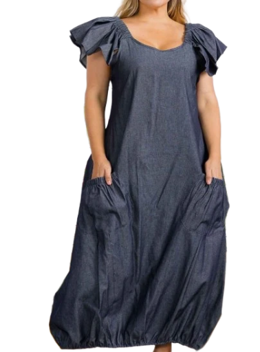 DENIM BALLOON DRESS