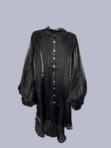 Black Button-Down Shirt Dress