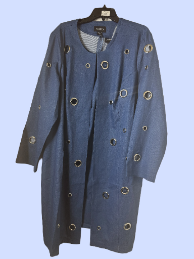 2 pc Denim Dress and Coat with Metal Eyelets