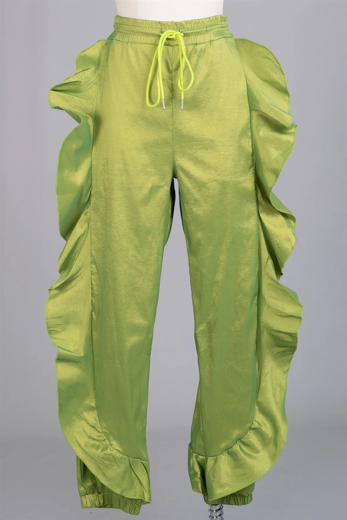 Green Ruffled Pants