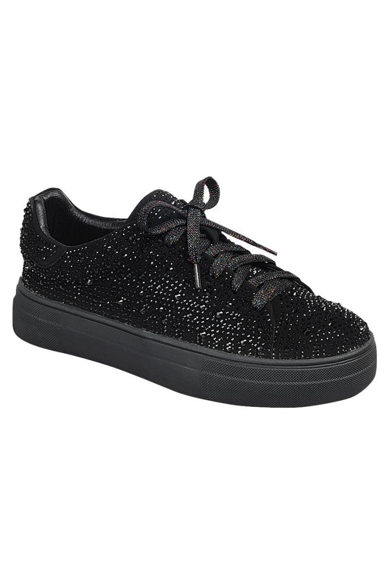 Black Rhinestone Sneaker