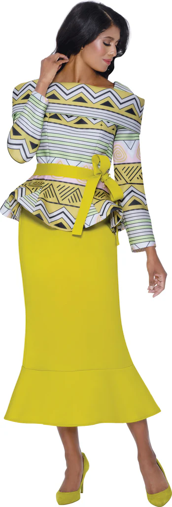 Geometric Peplum Skirt Set