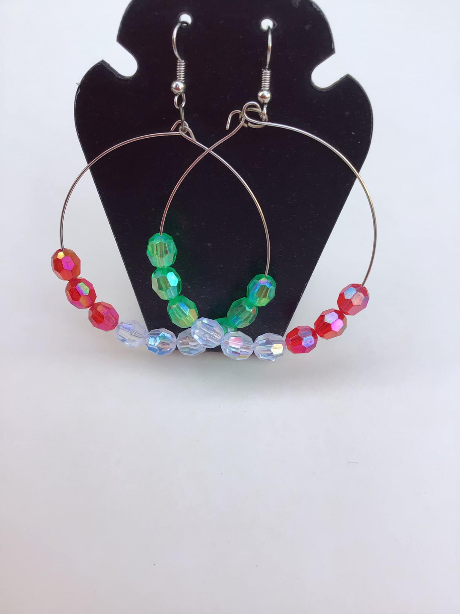 Colorful Beaded Hoop Earrings